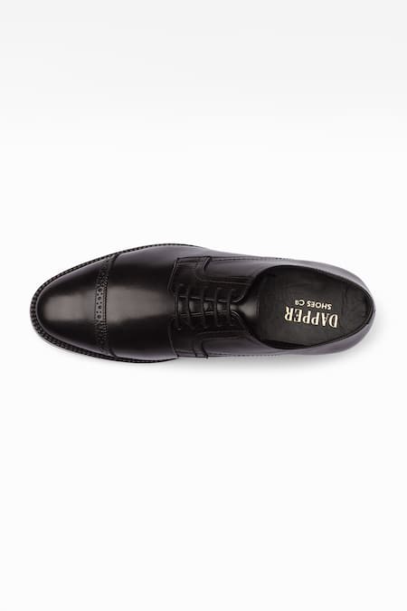Dapper Shoes Black Cap Toe Derby Shoes Online at Aza Fashions Dapper Shoes_Black Cap Toe Derby Shoes _Online_at_Aza_Fashions