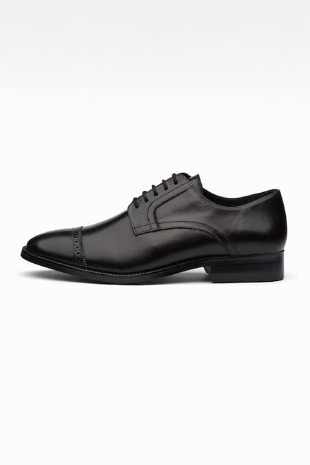 Shop Dapper Shoes Black Cap Toe Derby Shoes Online at Aza Fashions Shop_Dapper Shoes_Black Cap Toe Derby Shoes _Online_at_Aza_Fashions