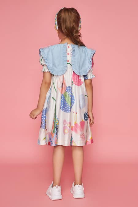 Joey & Pooh White Floral Print Dress  