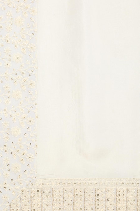 Shop Aham-Vayam Cream Cotton Embroidery Thread Kurta And Dupatta Set Online at Aza Fashions Shop_Aham-Vayam_Cream Cotton Embroidery Thread Kurta And Dupatta Set _Online_at_Aza_Fashions