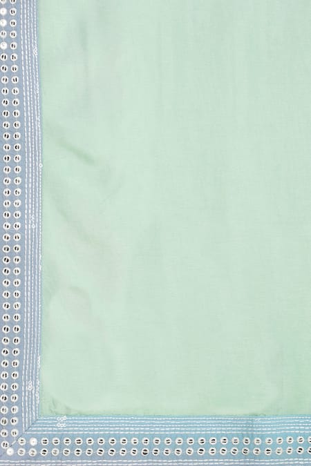 Shop_Aham-Vayam_Olive Green Cotton Sequins, Embroidery Ombre Kurta With Dupatta _Online_at_Aza_Fashions