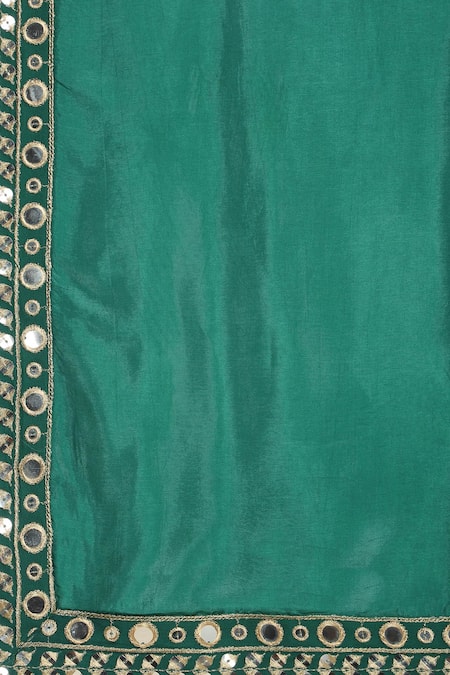 Aham-Vayam_Green Cotton Zari Golden Thread Embroidered Kurta And Dupatta _Online_at_Aza_Fashions