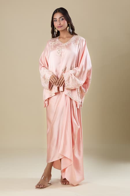 Anamika Khanna Embroidered Pink Skirt Set 
