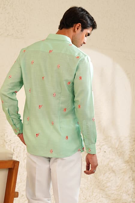 Eleven Brothers Chirp and Chill Embroidered Linen Shirt 