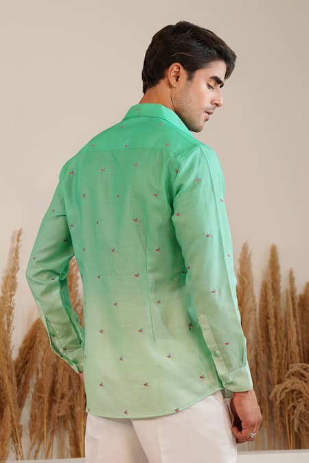 Eleven Brothers Meadow Drift Embroidered Linen Shirt 