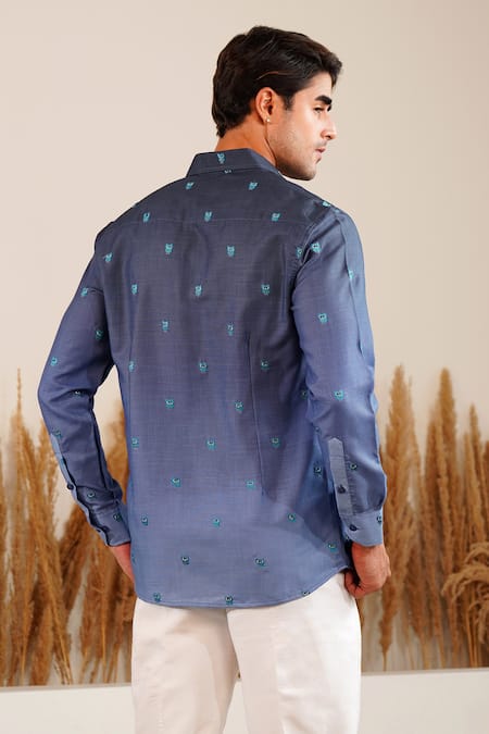 Eleven Brothers Owl Hour Embroidered Linen Shirt  