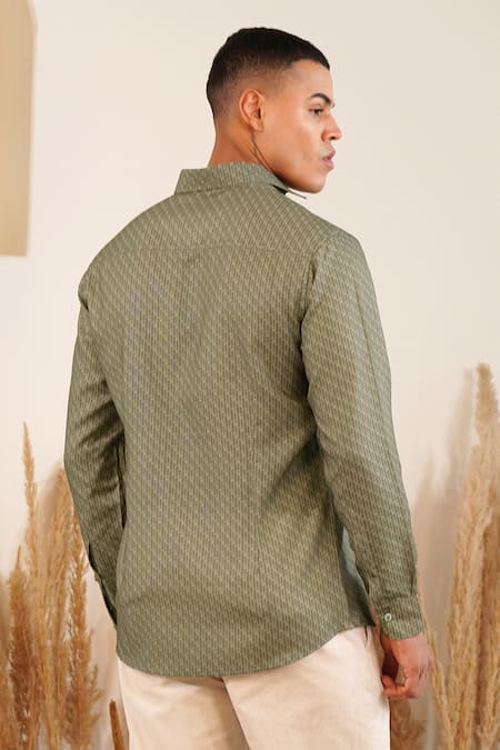 Eleven Brothers Toned Terrain Printed Linen Shirt 