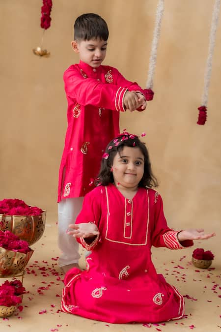 Buy_MR Brat_Pink Muslin, Cotton Embroidery 