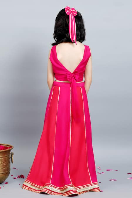 MR Brat PINK CHAKRI LEHENGA SET Pink Chakri Lehenga Set 