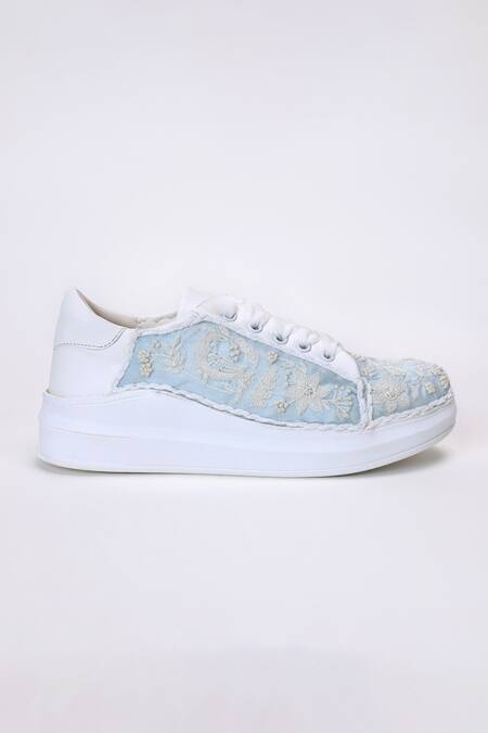 The Saree Sneakers_Sky Blue Dream Designer _Online_at_Aza_Fashions
