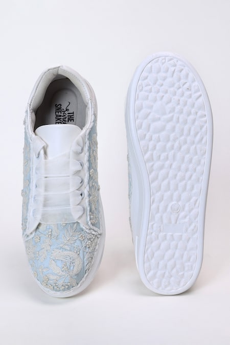 The Saree Sneakers Blue Dream Sneakers Sky Blue Designer Sneakers 