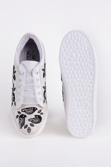 The Saree Sneakers Blackbird Embroidered Sneakers 