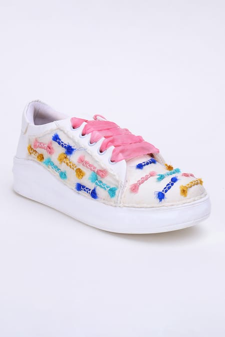 Shop_The Saree Sneakers_White Candy Pop Sneakers  
