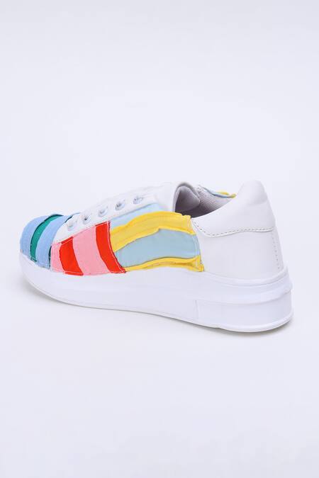 The Saree Sneakers_Multi Color Patchwork Sneakers _Online_at_Aza_Fashions