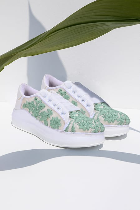 The Saree Sneakers Mint Bloom Sneakers  