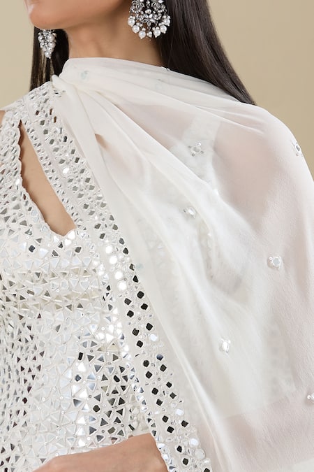 Buy_Seema Gujral_Ivory Sequins V-neck Embellished Sharara Set _Online_at_Aza_Fashions