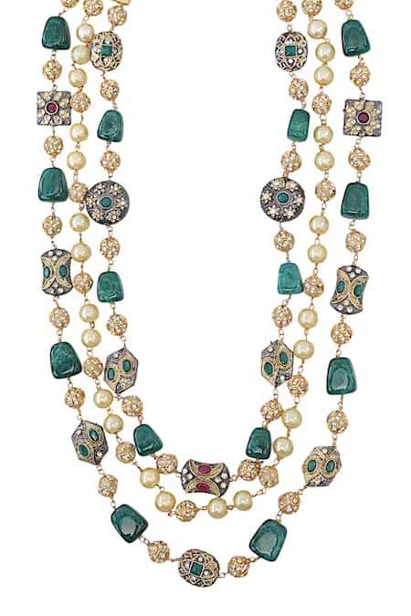 Tad Accessories Gold Finish Kundan Necklace 