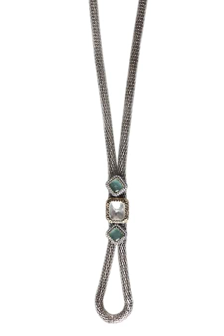 Tad Accessories Antique Finish Kundan Polki Necklace 