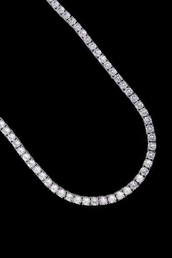 Tad Accessories_White Cubic Zirconia Finish Necklace _Online_at_Aza_Fashions