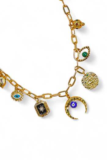 Tad Accessories Gold Plated Finish Charm Necklace Online at Aza Fashions Tad Accessories_Gold Plated Finish Charm Necklace _Online_at_Aza_Fashions