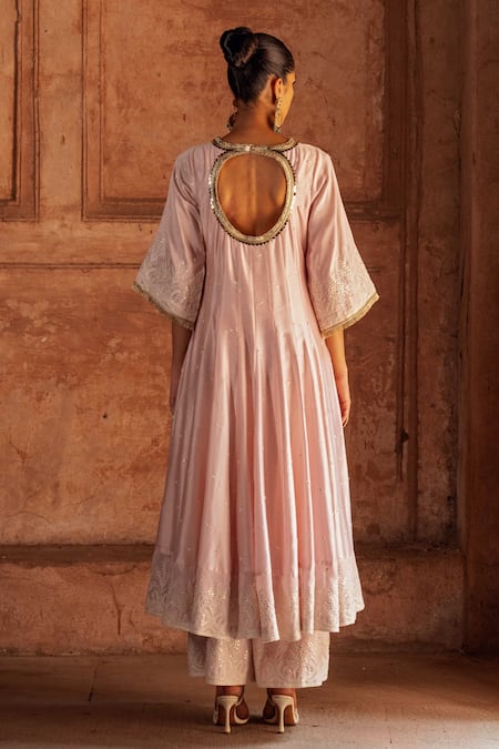 Preevin Forest Onion Pink Anarkali Set 
