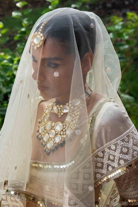 Buy_Preevin_Yellow Chanderi Silk, Tulle Sequins, Lemon Big Border Lehenga Set With Dupatta 