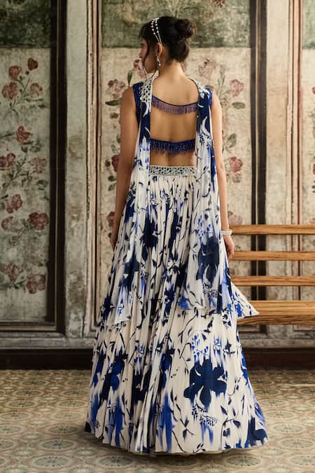 Diyarajvvir Floral Print Tulle Lehenga Set 