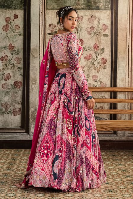 Diyarajvvir Fuschia Printed Lehenga Set 