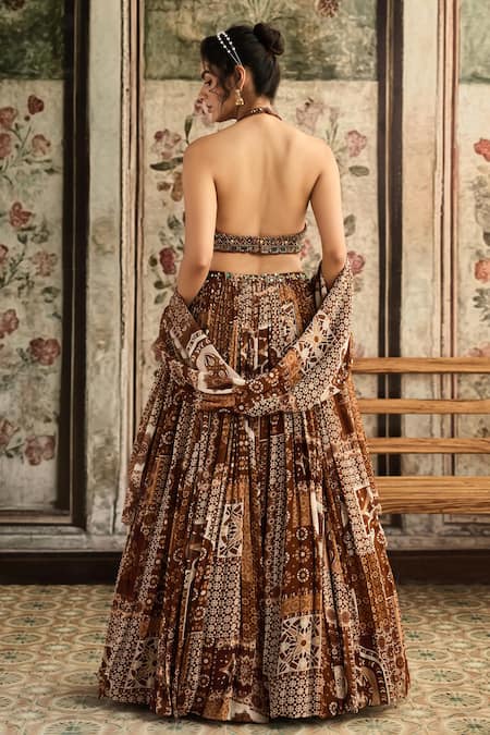 Diyarajvvir Caramel Brown Designer Lehenga Set 