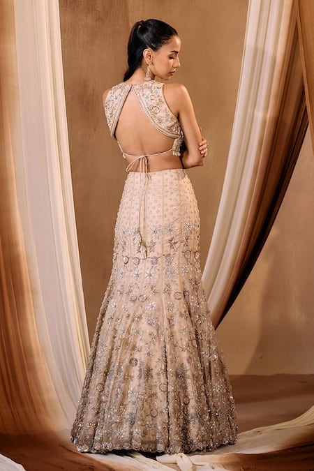 Niamh By Kriti Gold Hand Embroidered Lehenga Set 