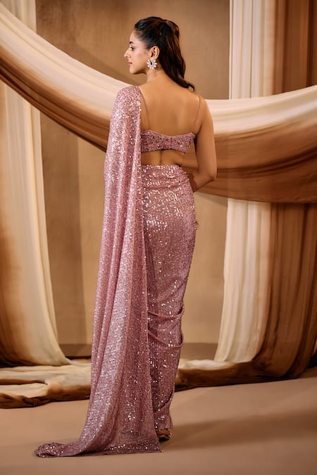 Niamh By Kriti Embellished Pre-Draped Saree & Blouse Set 