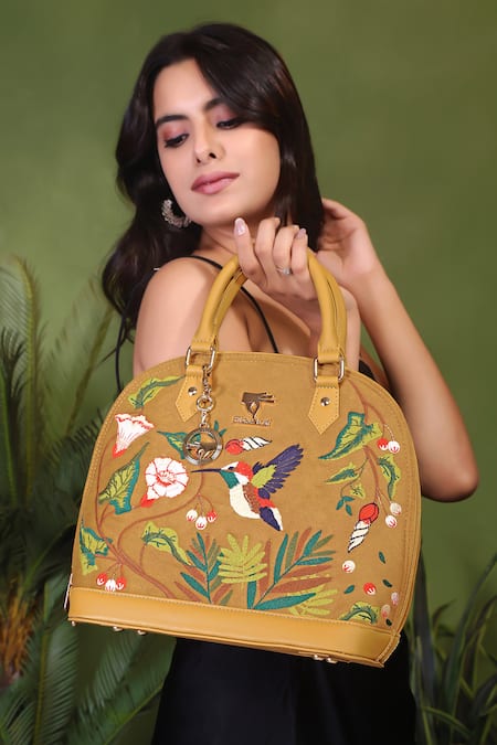 Buy_PickAleaf_Gold Embroidery Flora Handbag 