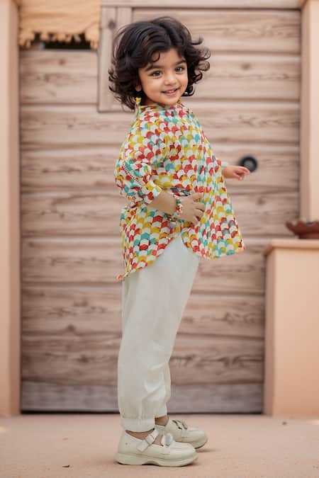 Buy_Petite Pomme_Multi Color Cotton Kaleidoscope Printed Kurta Set _Online_at_Aza_Fashions