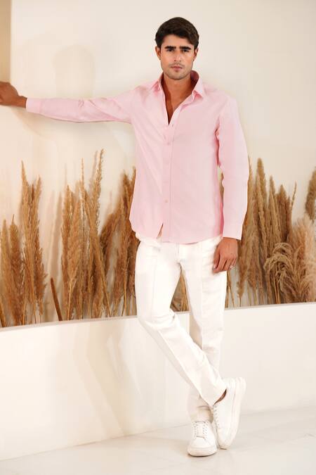 Buy_Eleven Brothers_Pink Oxford Blush Shirt _Online_at_Aza_Fashions