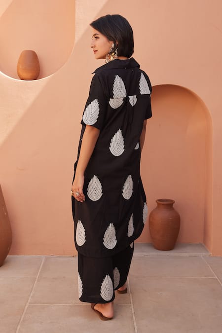 Gulabo Jaipur Khalak Black Kurta & Pant Co-ord Set 