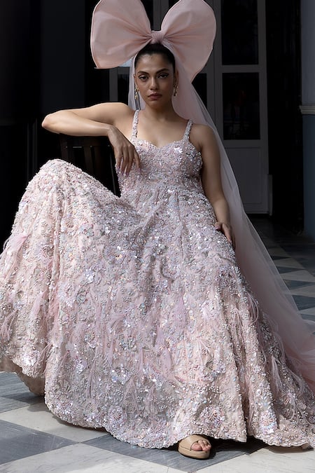 Aangan By Parul Blushful Whispers Gown 
