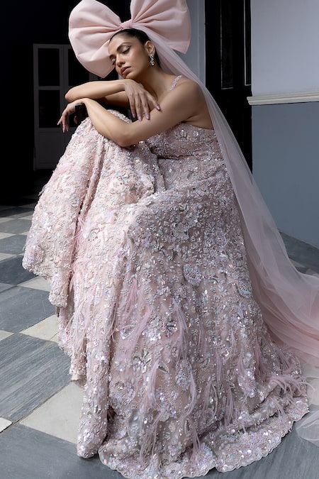 Aangan By Parul Blushful Whispers Gown 