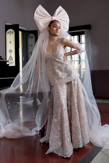 Aangan By Parul Luminous Bloom Sharara Set 