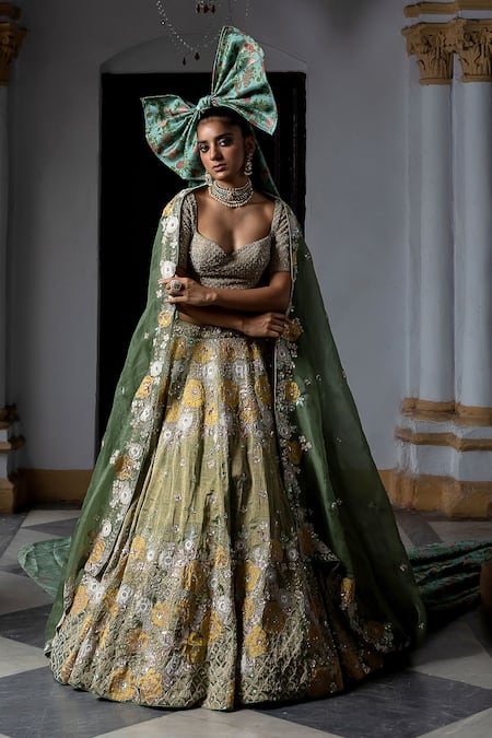 Aangan By Parul Verdant Muse Lehenga Set 