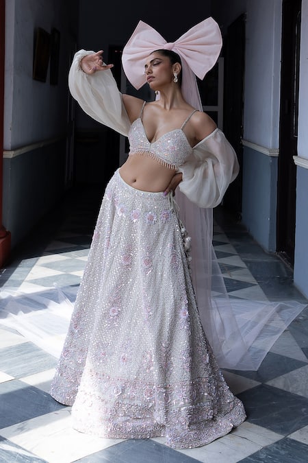 Aangan By Parul Rose Enchantment Lehenga Set 