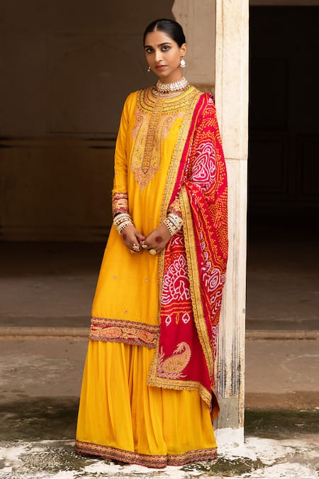 Aangan By Parul Haldi Bliss Sharara Set 
