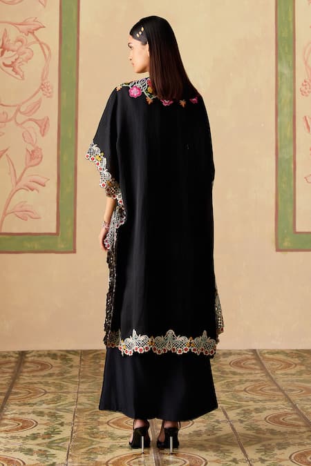 Chandrima Floral Threadwork Beadwork Kaftan 