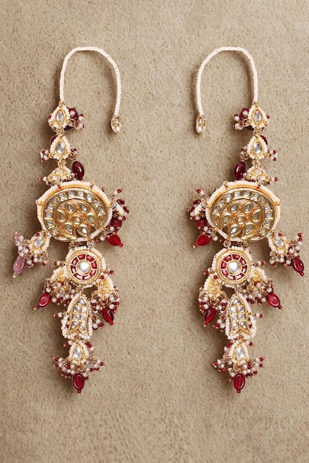 Dugran By Dugristyle Multi Color Crystals, Stones Khoon Sa Rang Drop Earrings 