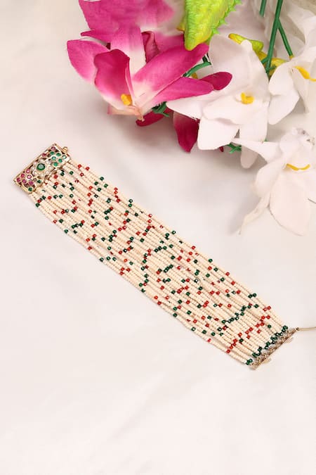Dugran By Dugristyle Red Beads Rangon Ki Rani Bracelet 