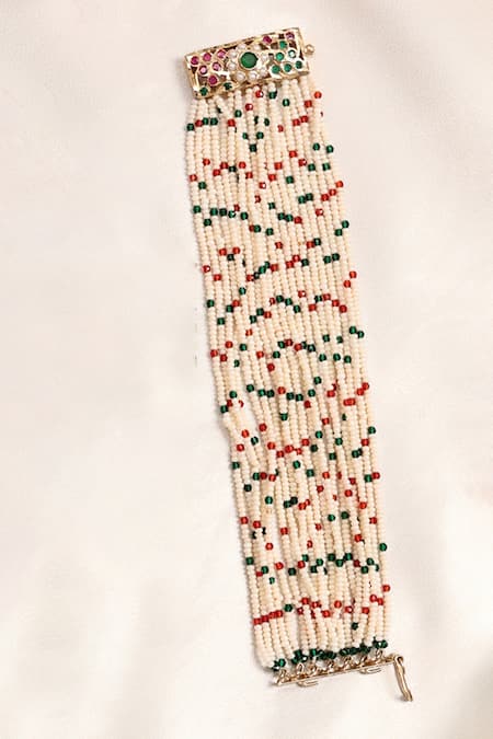 Dugran By Dugristyle Red Beads Rangon Ki Rani Bracelet at Aza Fashions Dugran By Dugristyle_Red Beads Rangon Ki Rani Bracelet _at_Aza_Fashions