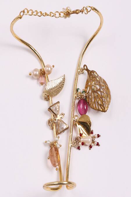 Dugran By Dugristyle_Gold Plated Beads, Stones Chamakti Zindagi Bracelet _at_Aza_Fashions