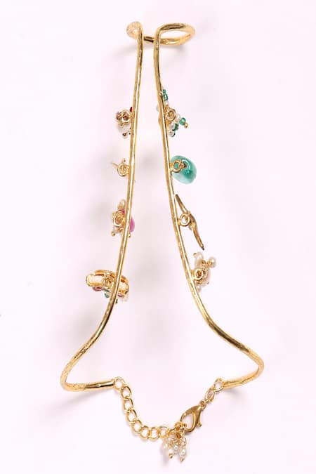 Buy_Dugran By Dugristyle_Pink Imitation Gemstones Sona Pari Bracelet _Online_at_Aza_Fashions