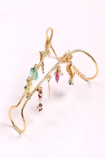 Shop_Dugran By Dugristyle_Pink Imitation Gemstones Sona Pari Bracelet _Online_at_Aza_Fashions