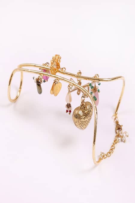 Buy_Dugran By Dugristyle_Aqua Sunehri Lagan Bracelet _Online_at_Aza_Fashions