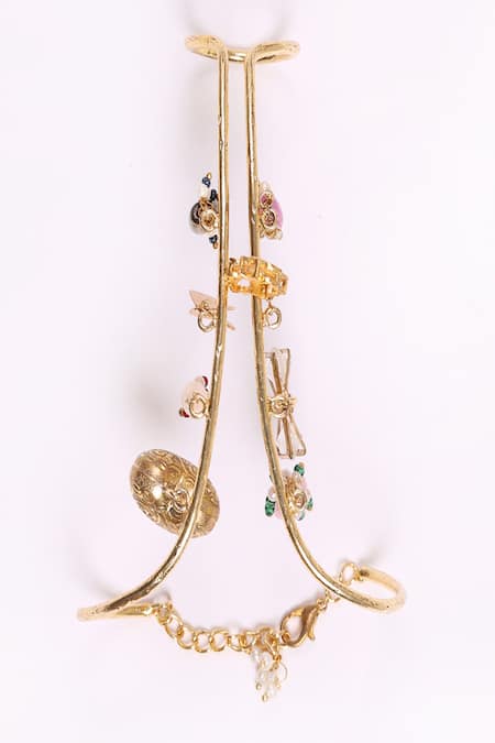 Shop_Dugran By Dugristyle_Aqua Sunehri Lagan Bracelet _Online_at_Aza_Fashions